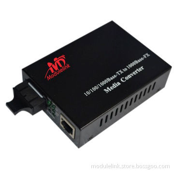 10/100/1000Base-Tx to 1000Base-Fx Gigabit Ethernet Fiber Media Converter